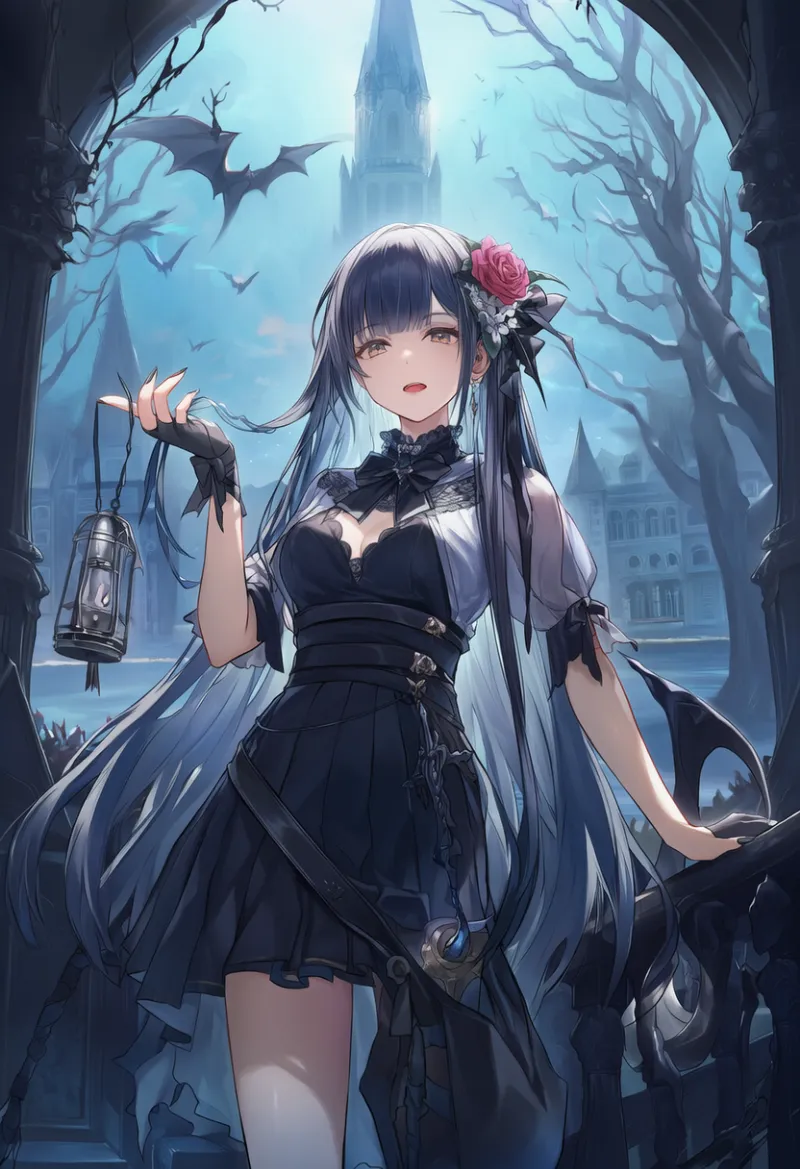 お化け屋敷のAIイラスト(遊園地)