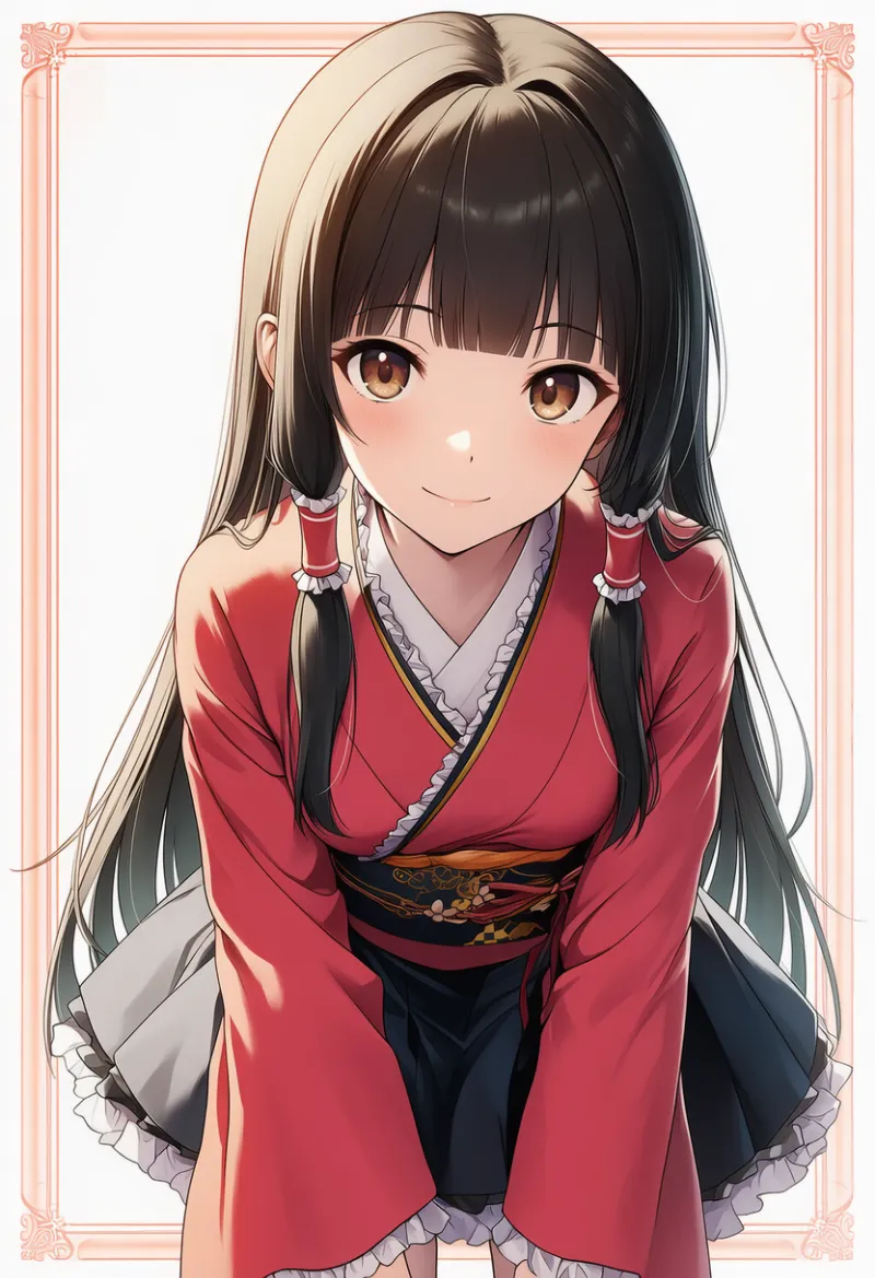 姫カット・髪筒付き|和ロリータに合う髪型プロンプト紹介