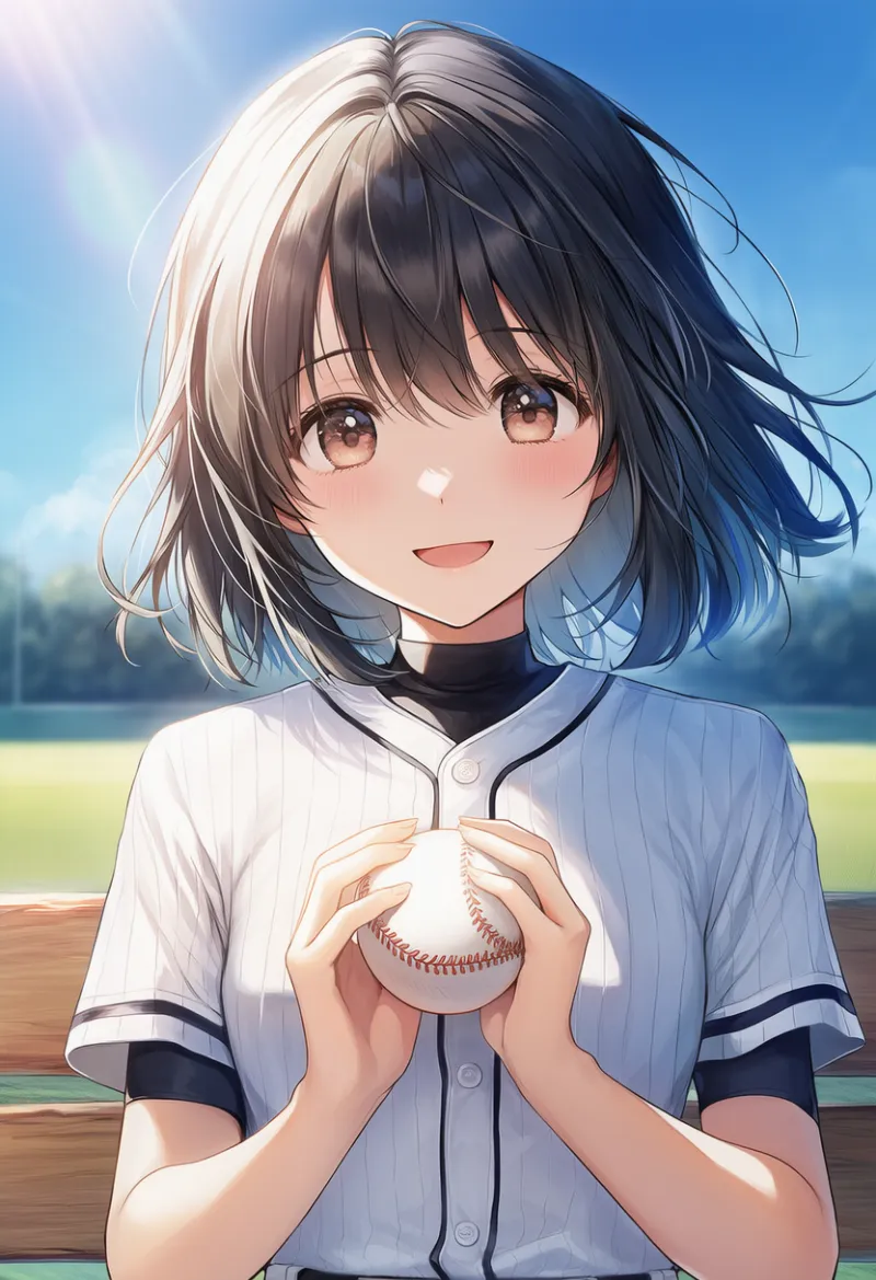 野球ボールを持つAIイラスト｜プロンプト紹介