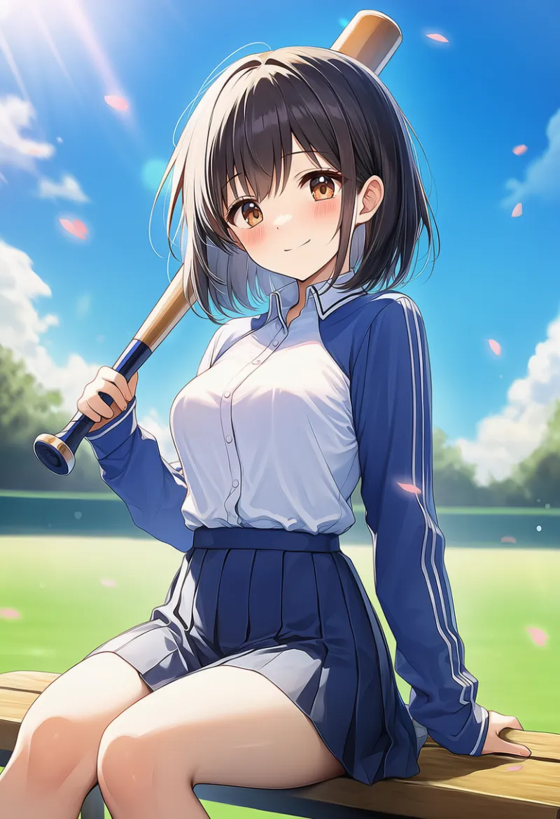 野球バットを持つAIイラスト｜プロンプト紹介