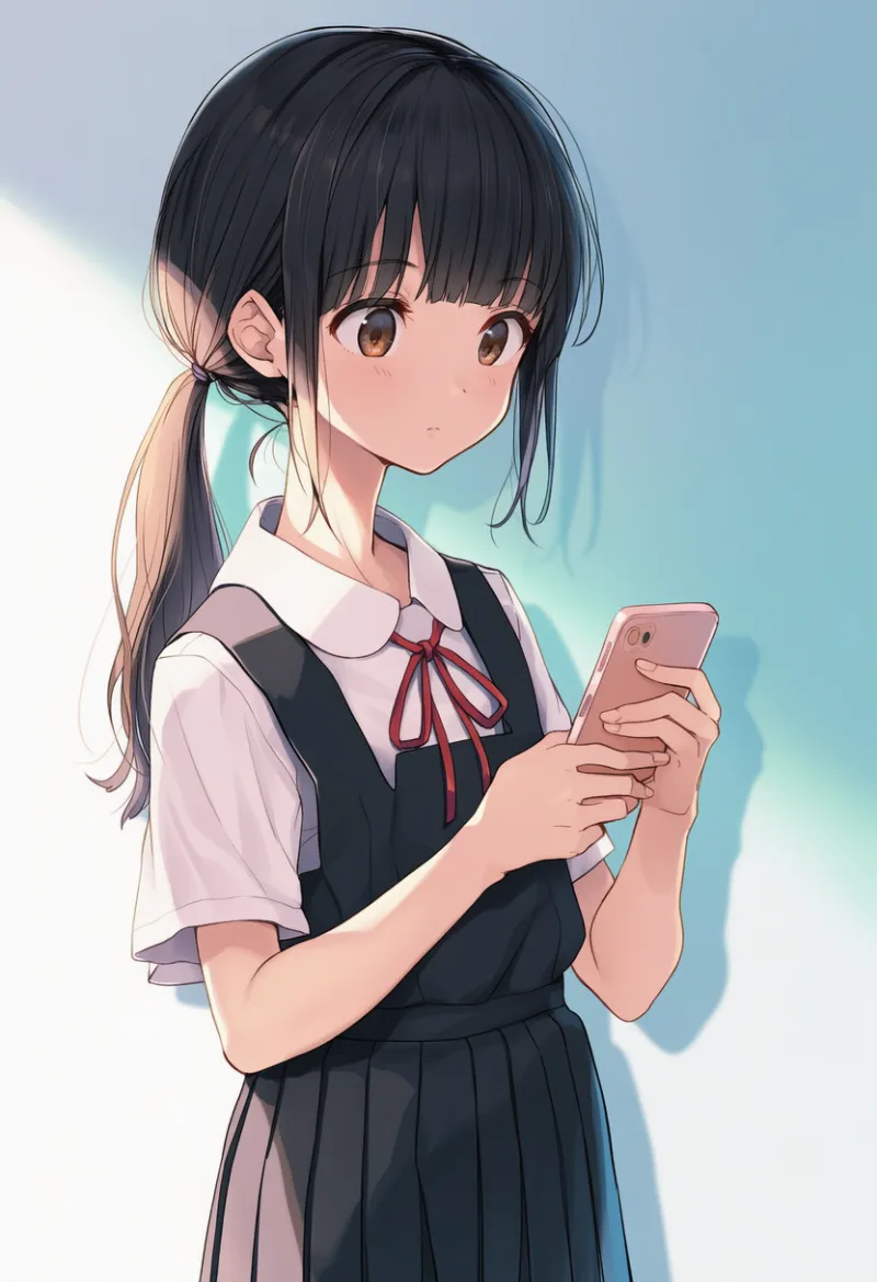 スマホ(ケース付き)のAIイラスト(中学生の持ち物)|プロンプト紹介