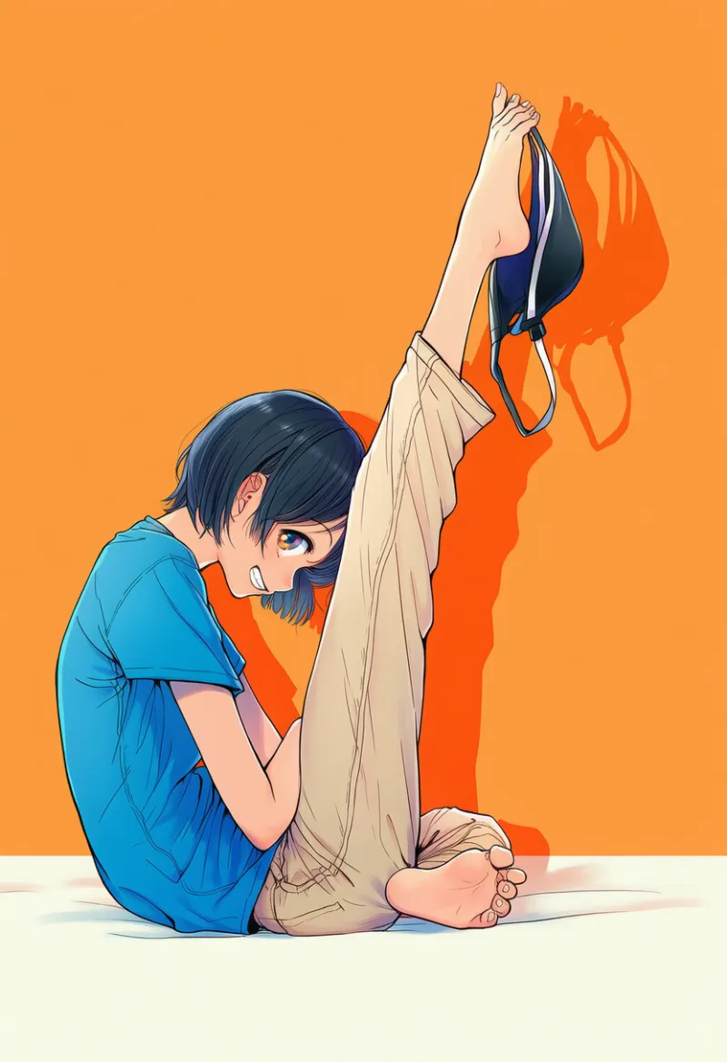 足で物を持つ・足指で挟むプロンプト|AIイラスト