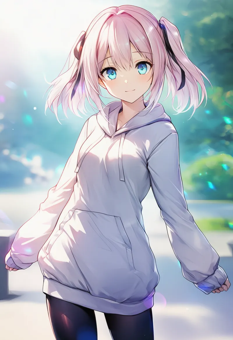 パーカーとレギンスの組み合わせプロンプトとAIイラスト