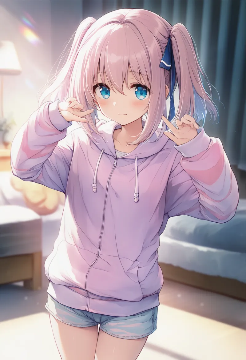 パーカーの部屋着コーデの組み合わせプロンプトとAIイラスト