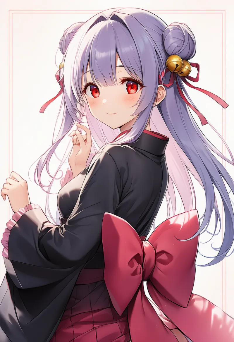 帯のリボン結び|和ロリータに合う服装プロンプト紹介