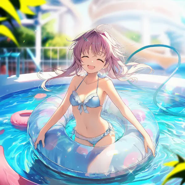 浮き輪のAIイラスト