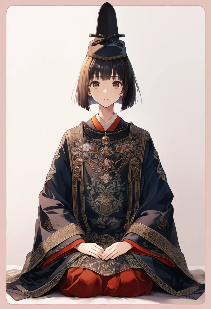 お内裏様（おだいりさま）用の束帯と立烏帽子のプロンプト｜AIイラスト作例
