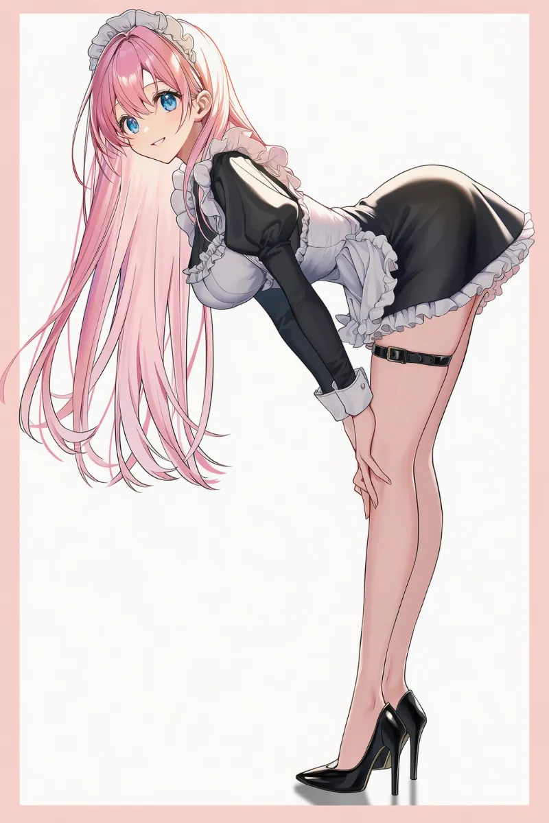 ジュリエットスリーブのメイド服プロンプト｜AIイラスト作例