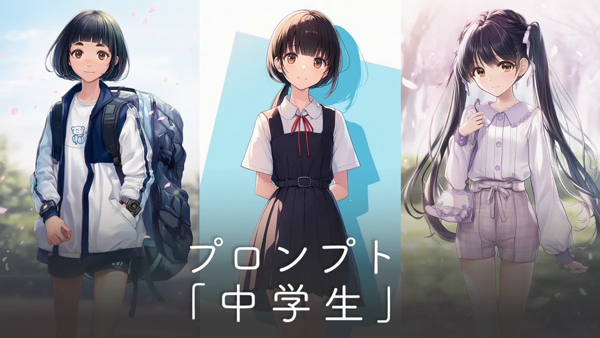 中学生を再現するプロンプト集（髪型・体型・服装）