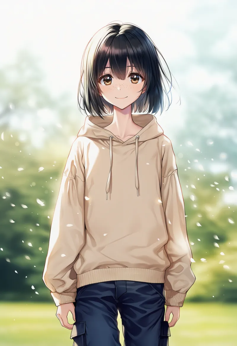 ゆるダボ系ストリートコーデのプロンプト|中学生の私服コーデの作例-2