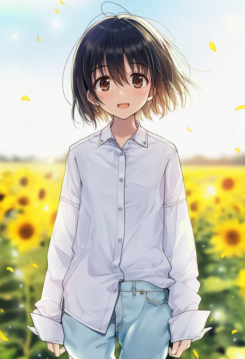 ゆるダボ系ストリートコーデのプロンプト|中学生の私服コーデの作例-3