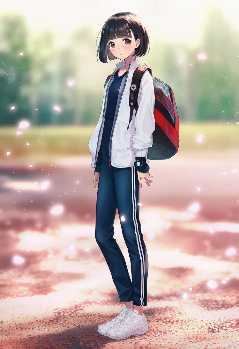 スポーティ・アクティブ系コーデのプロンプト|中学生の私服コーデの作例-1