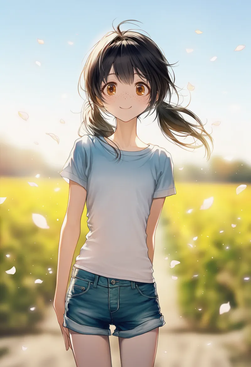 中学生らしい健康的な体型を再現したAIイラストの作例-1