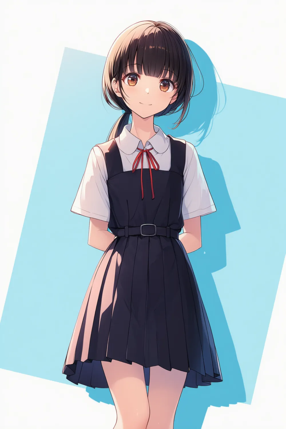中学生の制服プロンプト(ジャンパースカート)|AIイラスト