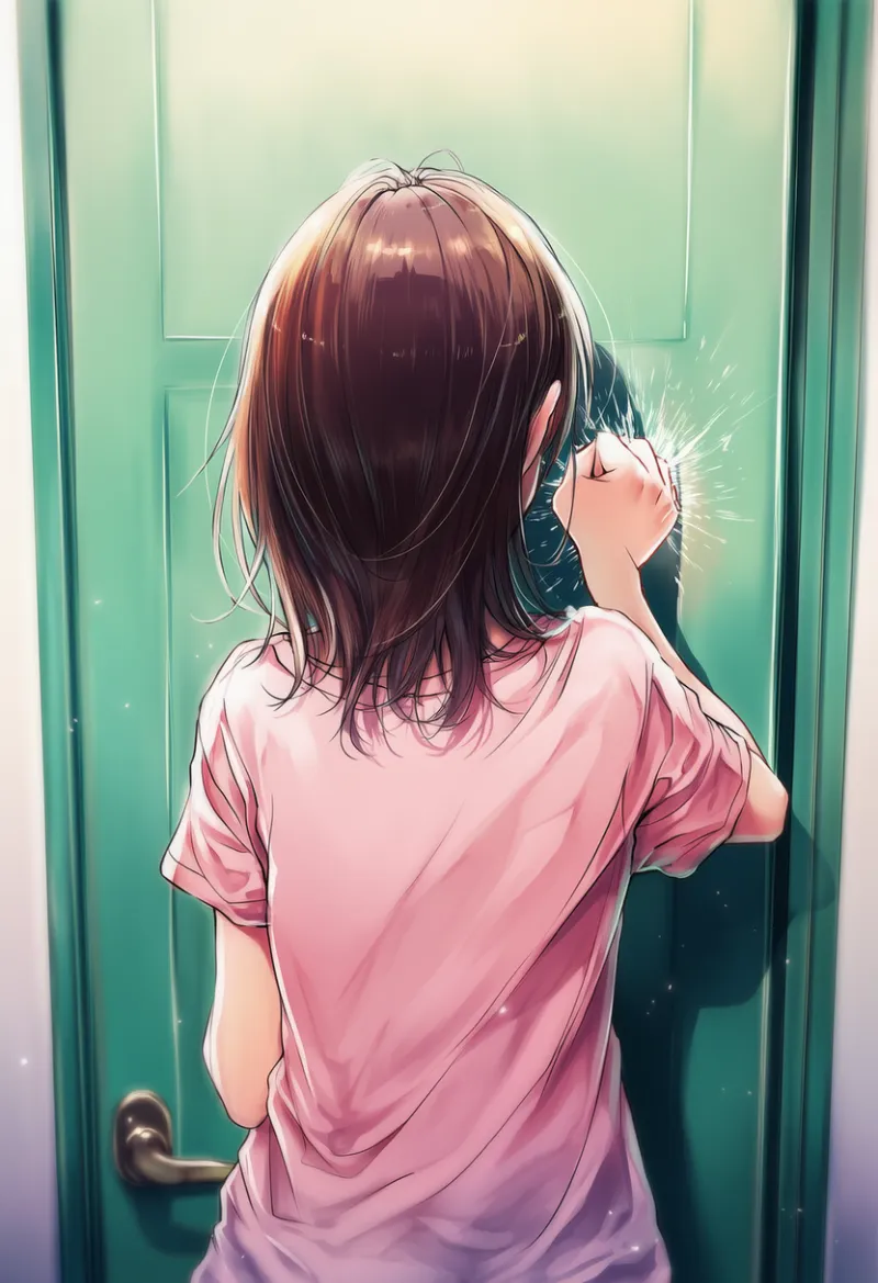 ドアを叩くプロンプト:knocking|AIイラスト