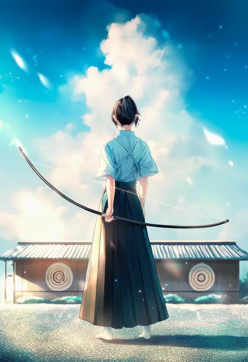 弓道場と的を再現したAIイラスト|プロンプト紹介