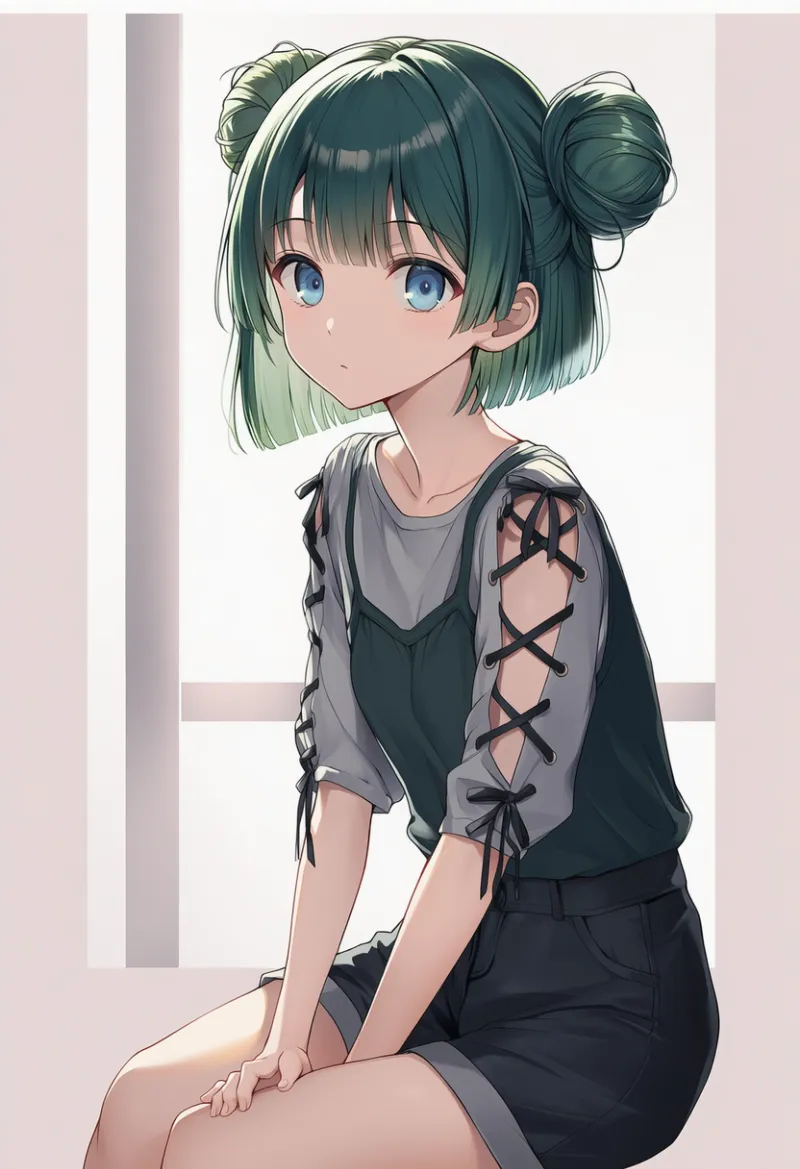 レースの編み上げの袖のプロンプト｜AIイラスト