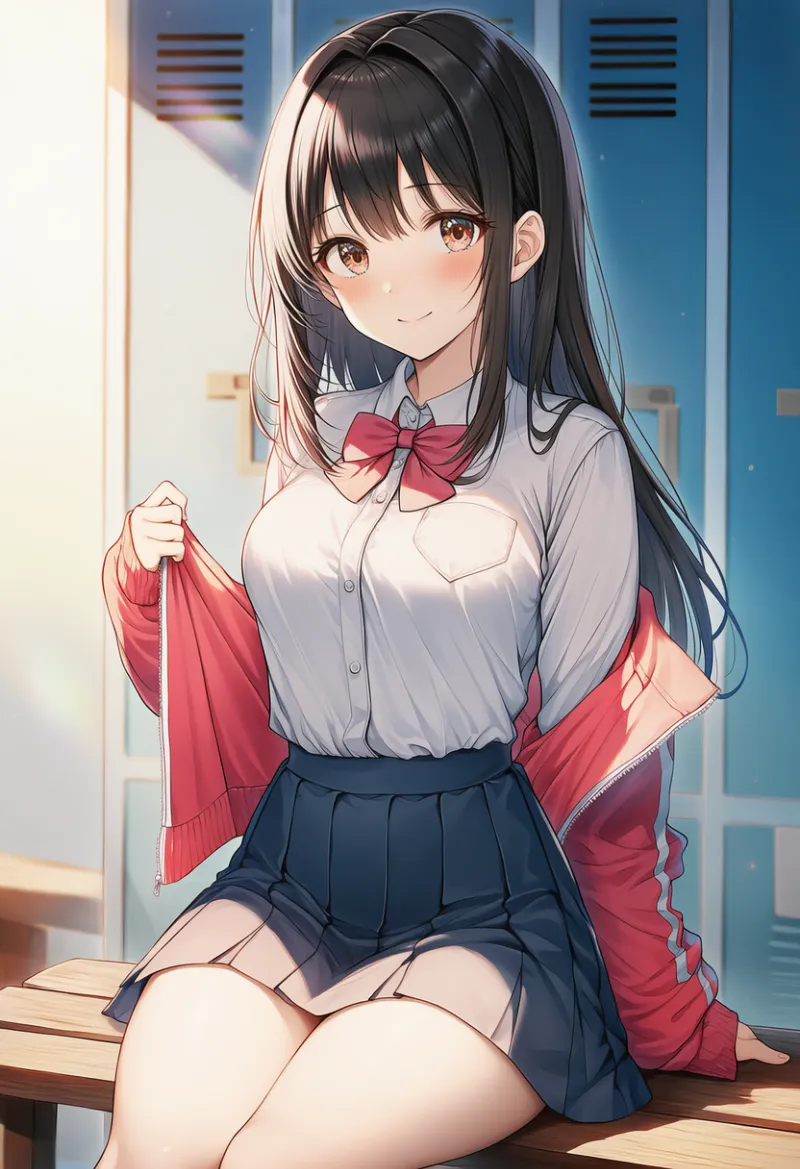 ロッカールームとベンチのAIイラスト｜プロンプト紹介