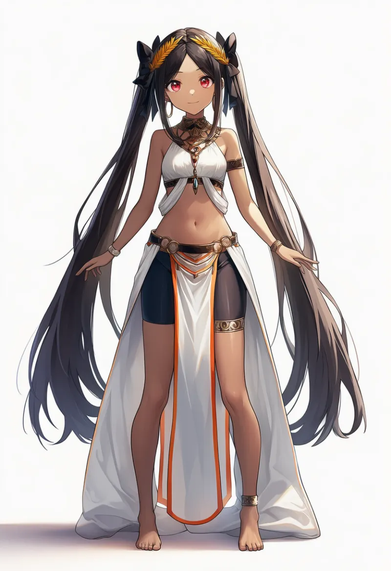 長い丈の腰布のAIイラスト｜プロンプト紹介