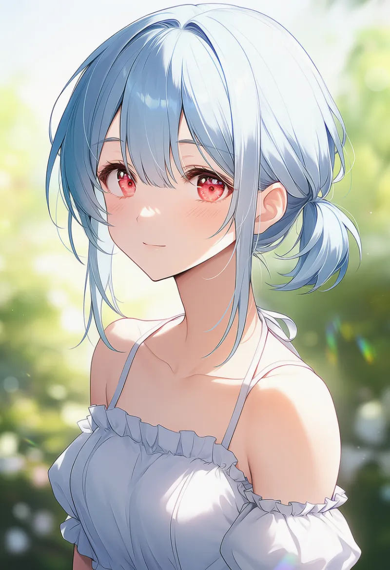 長い横髪のプロンプト：long sidelocks｜AIイラスト