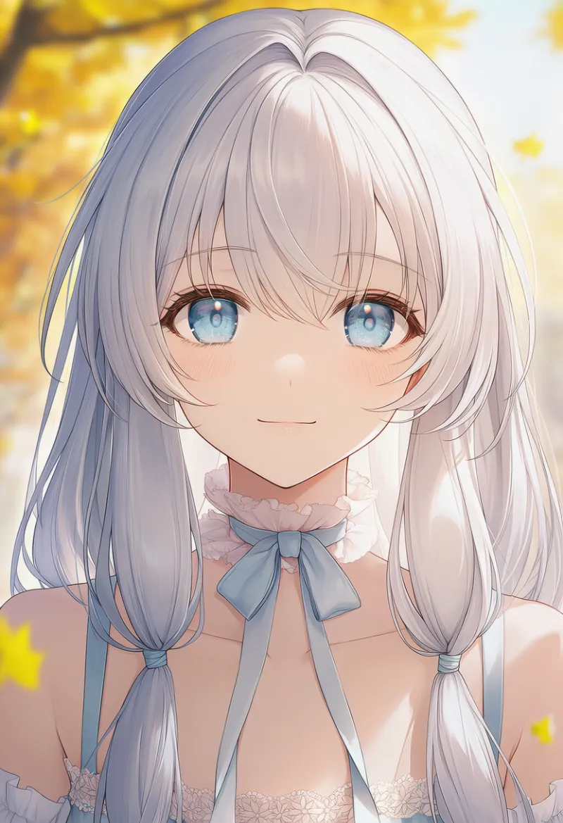 下の方で結んだ横髪のプロンプト：low-tied sidelocks｜AIイラスト