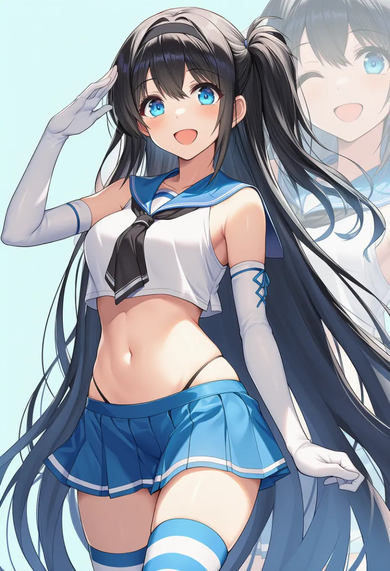 ローレグスカート(lowleg skirt)のプロンプトとAIイラストの作例