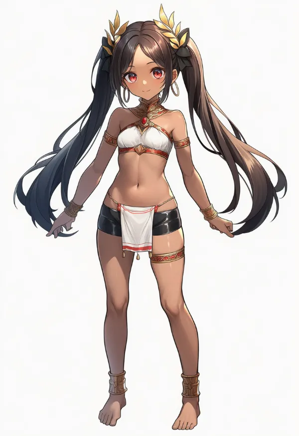 非常に短い丈の腰布のAIイラスト｜プロンプト紹介