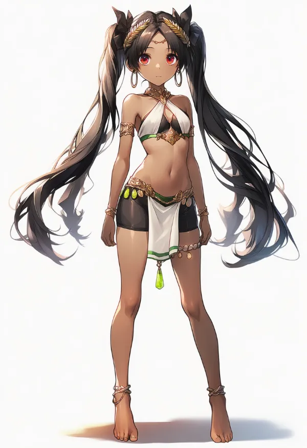 短い丈の腰布のAIイラスト｜プロンプト紹介