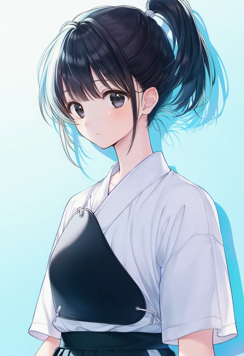 胸当てのAIイラスト(弓道着用)