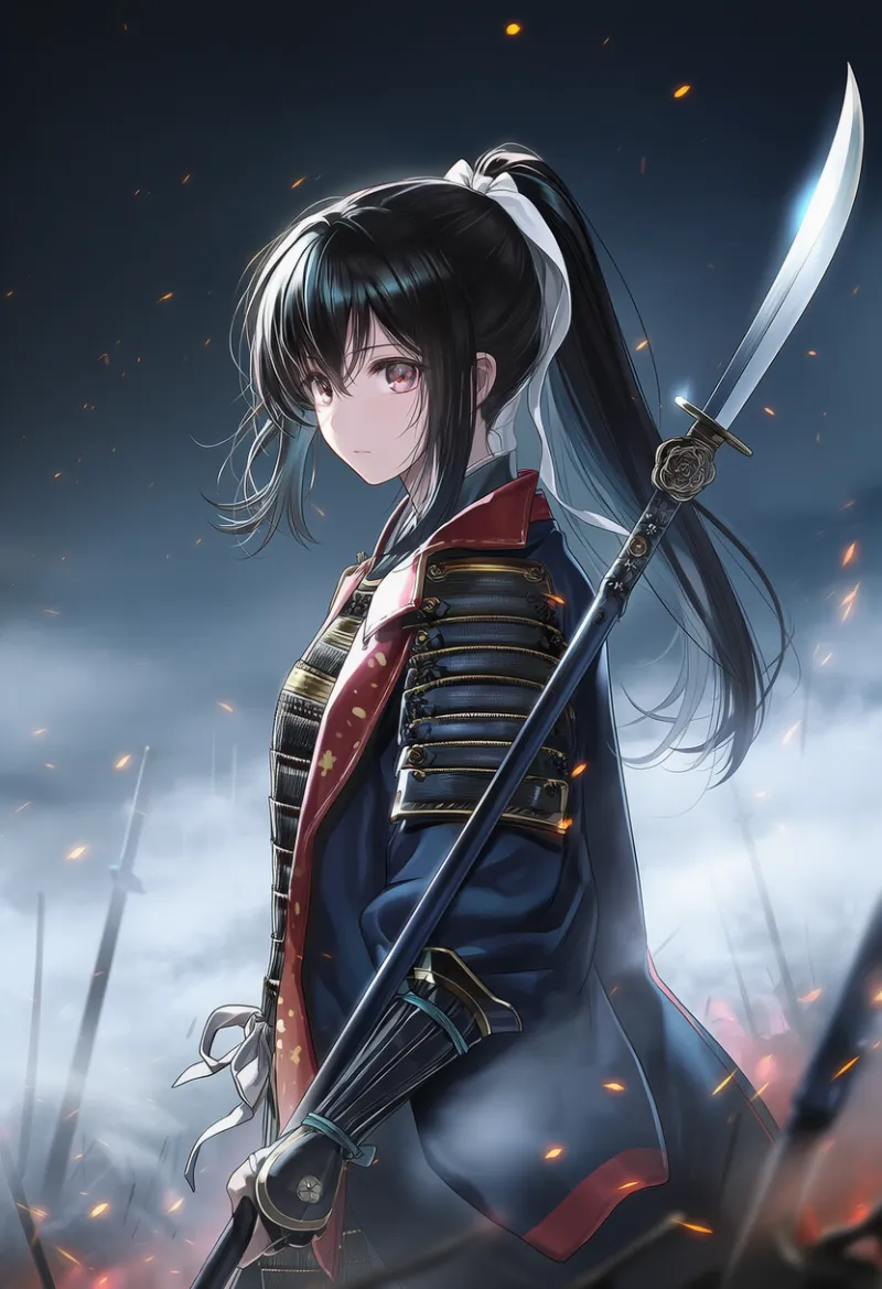 薙刀(侍装備)のAIイラスト