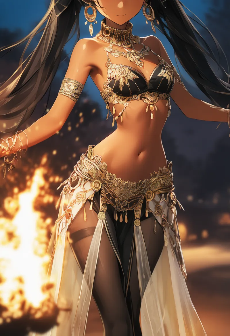 くびれが強い・細い腰のプロンプト：narrow waist｜AIイラスト