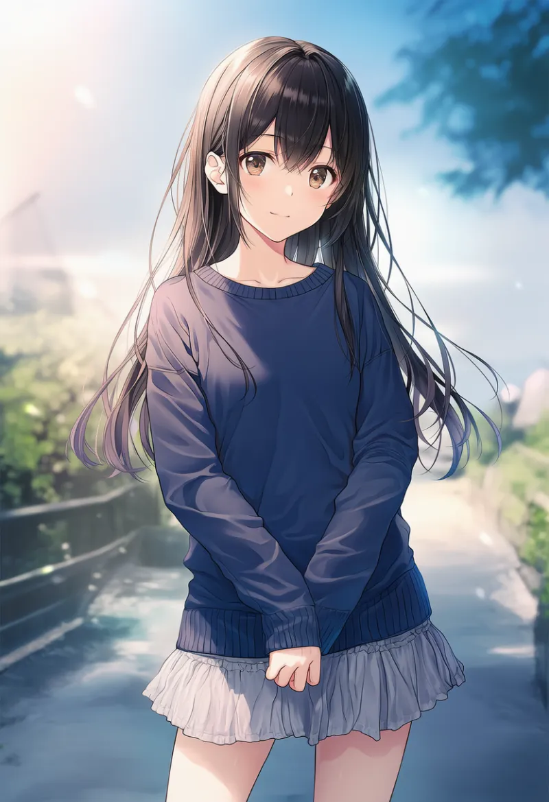 紺のスウェットのプロンプトとAIイラスト