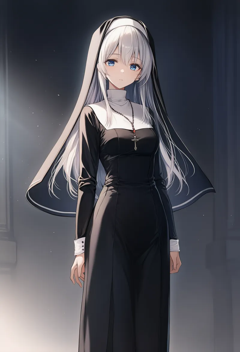 スタンダードな修道服をデザインしたAIイラスト