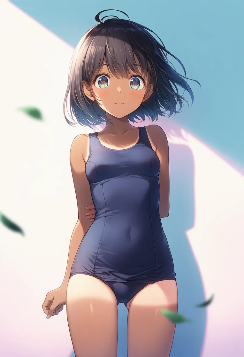 昔ながらのスクール水着（旧スク）のAIイラスト｜プロンプト紹介