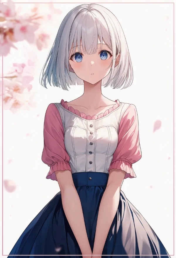 ピンク色の袖のプロンプト｜AIイラスト