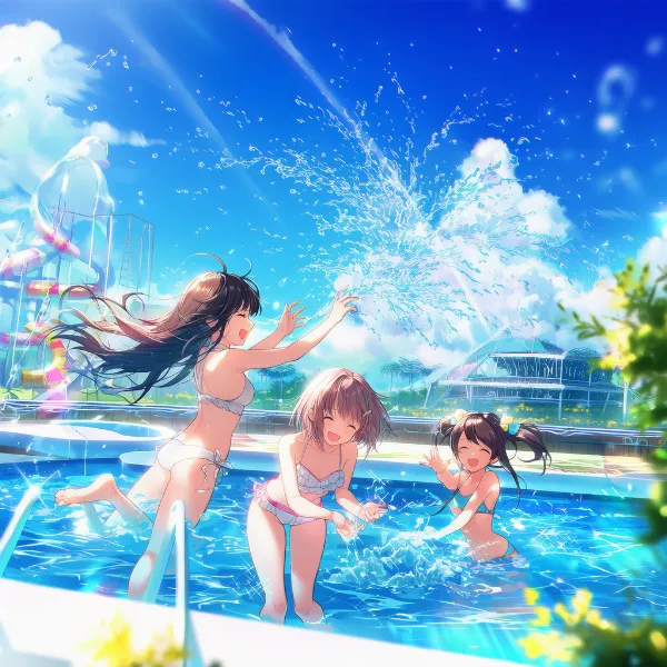 プールのAIイラスト