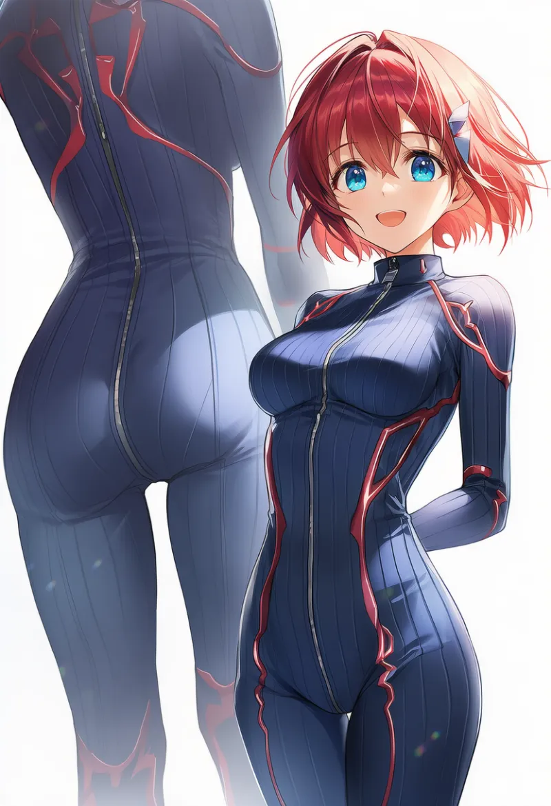 リブ入りのバイクスーツのプロンプトとAIイラスト