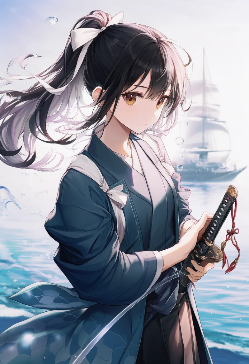 襷(たすき)掛け(侍装備)のAIイラスト