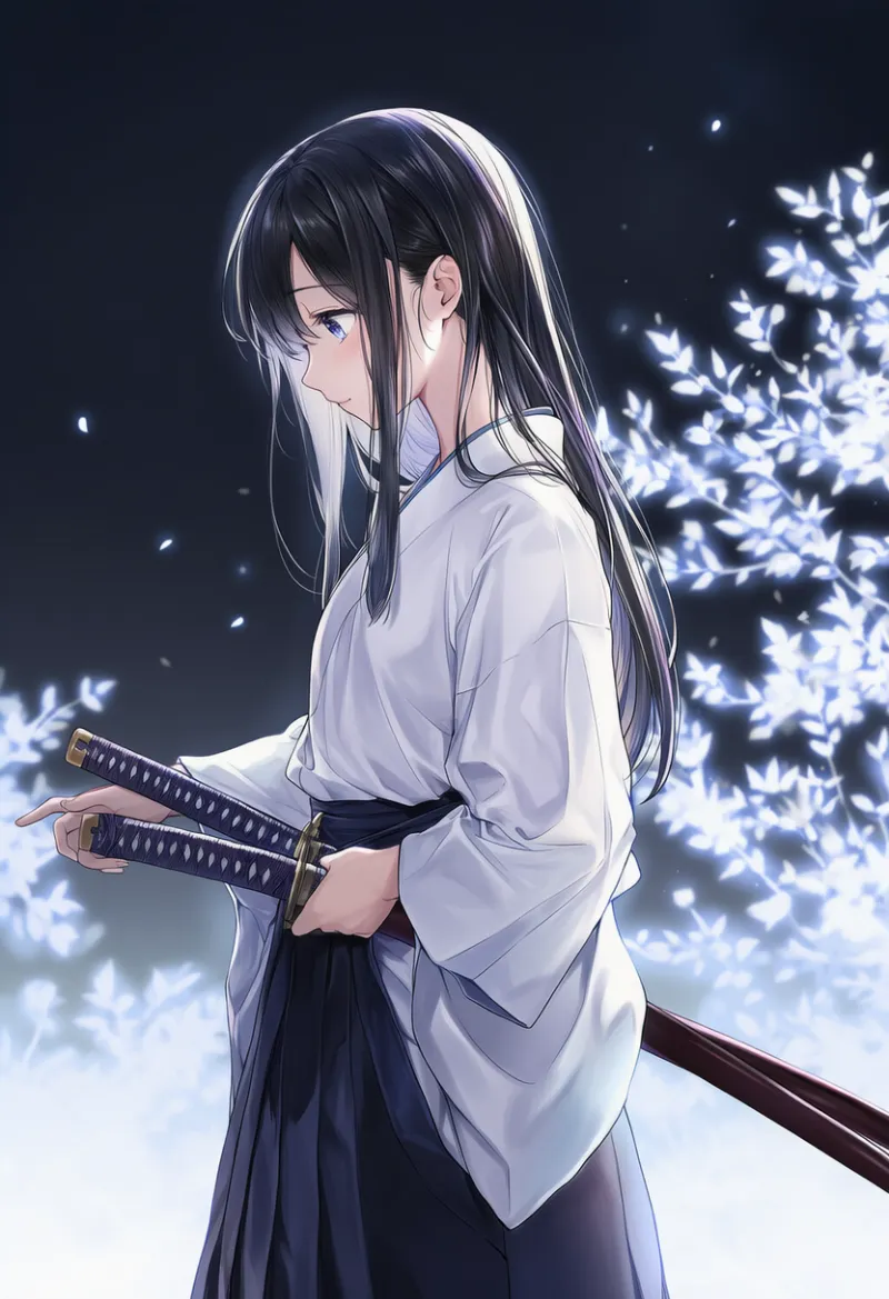 幕末の侍のプロンプト:samurai, haori, hakama, katana|AIイラスト