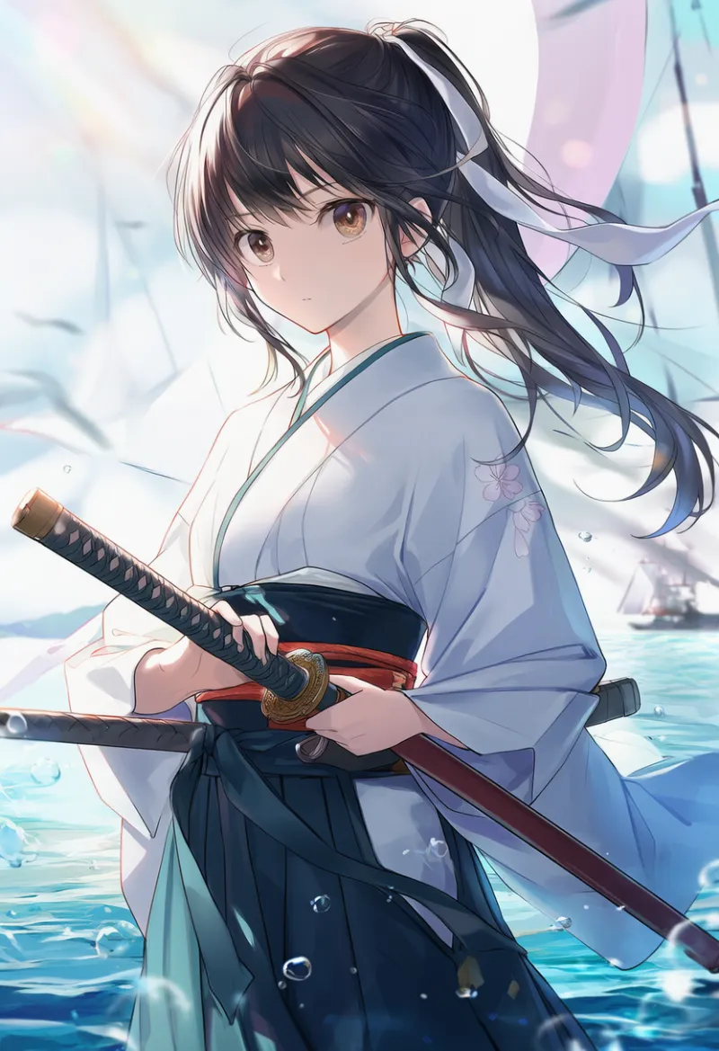 着物(侍装備)のAIイラスト