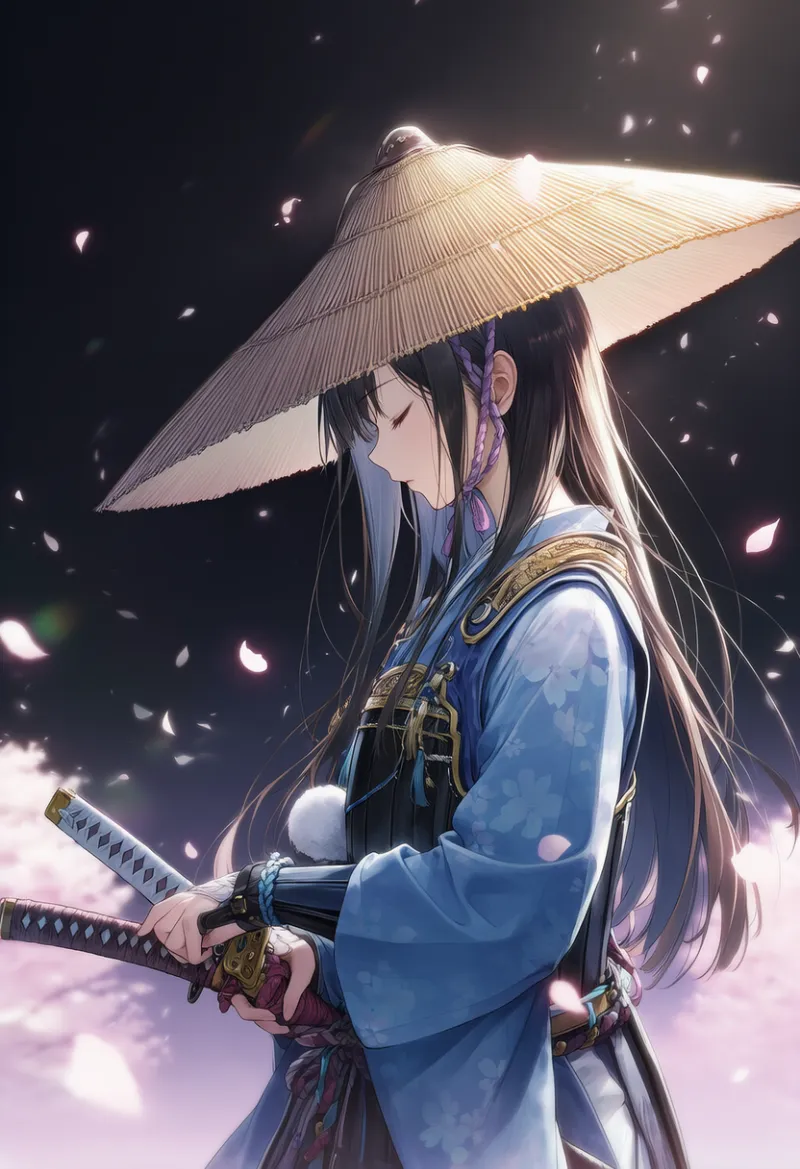 桜の背景プロンプト(花びら・屋外・スポット光)|侍AIイラスト用