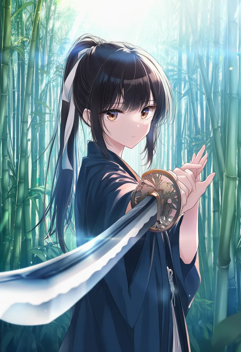 竹林の背景プロンプト(光の差し込み)|侍AIイラスト用