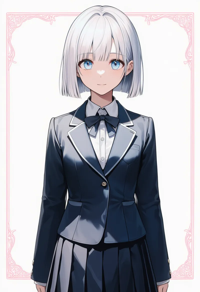 冬服用のブレザー制服（卒業式用）のプロンプト｜AIイラスト