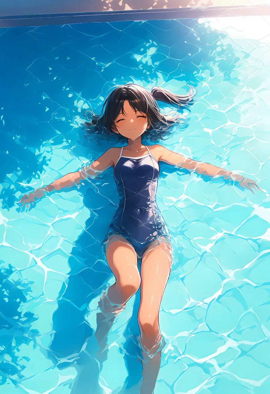スクール水着のAIイラストとプロンプト紹介：school swimsuit