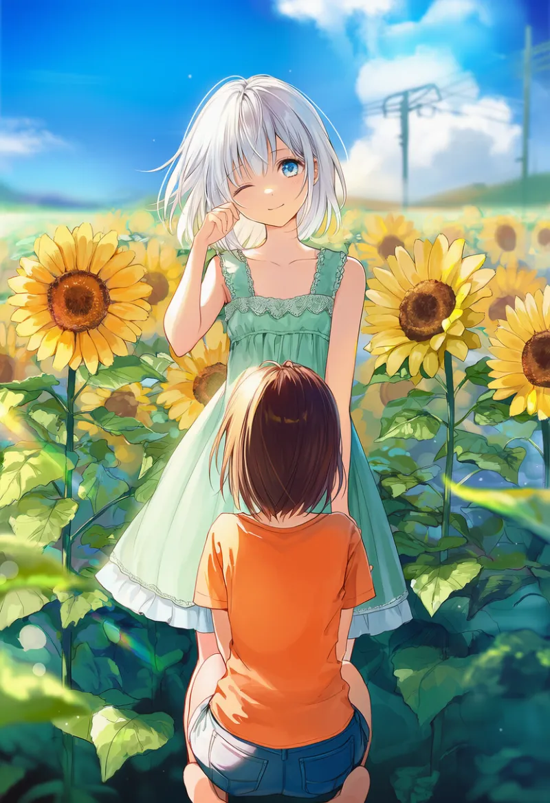 真後ろ構図のプロンプト（facing away）｜AIイラスト