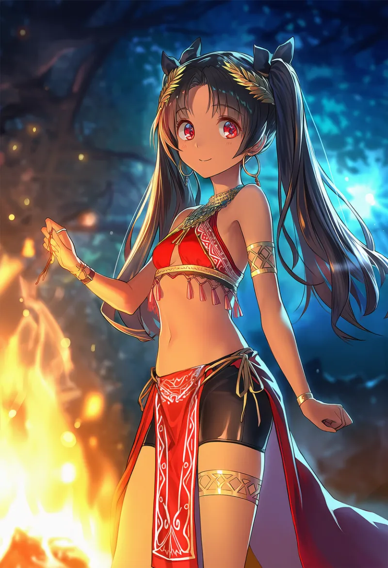 両サイドを紐で結んだ腰布のAIイラスト｜プロンプト紹介