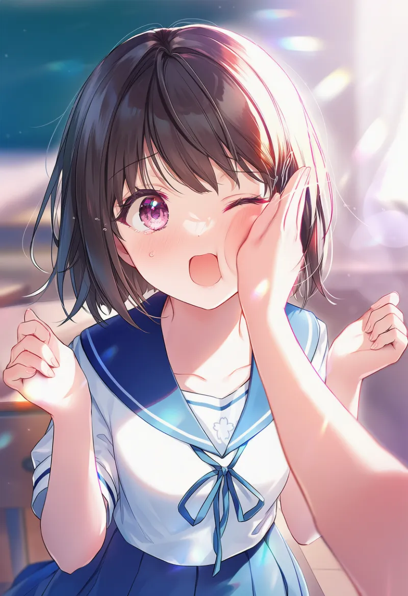 叩く動作のプロンプト:slapping|AIイラスト作例-2