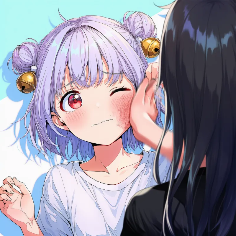 肩越し視点の叩くシーンのプロンプトとAIイラスト