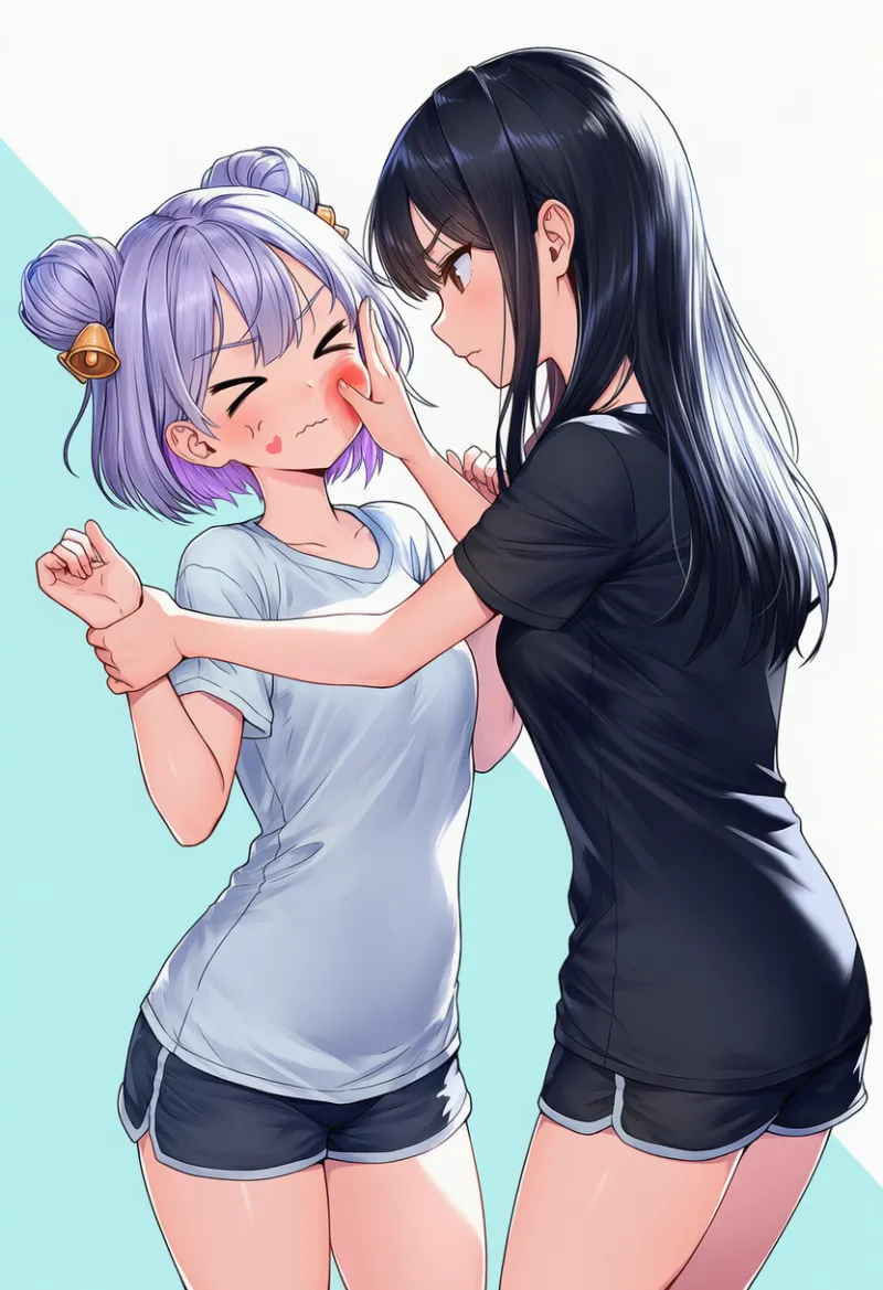 横アングルの叩くシーンのプロンプト|AIイラスト