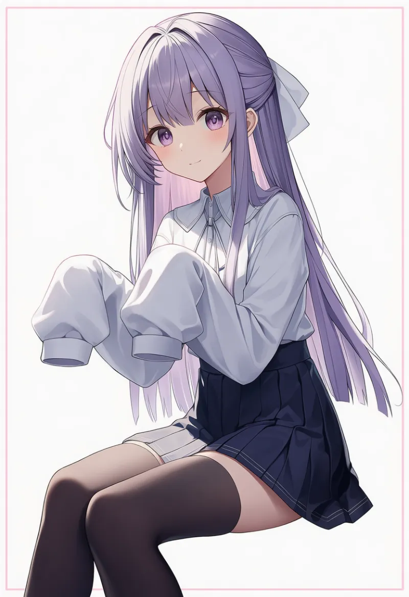 袖が指先まで隠れるプロンプト｜AIイラスト